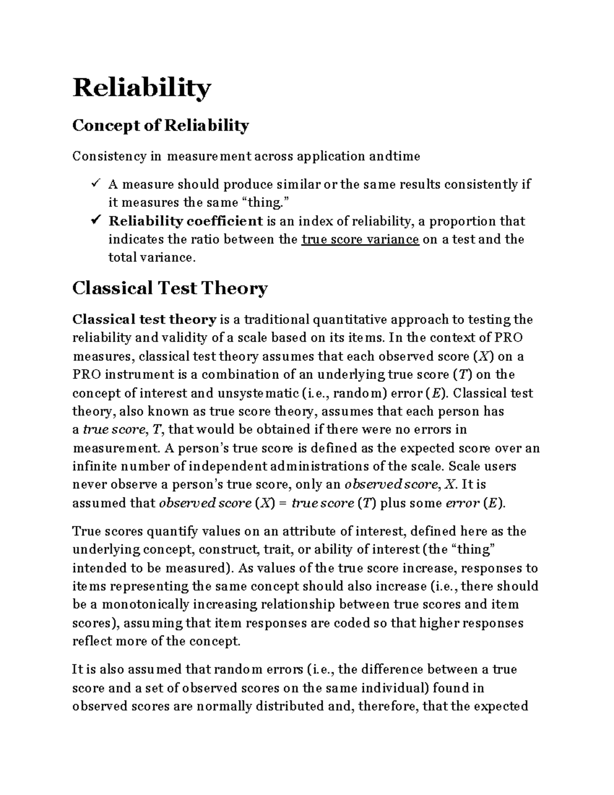 Lecture 7: Understanding Reliability and Measurement Error Concepts ...
