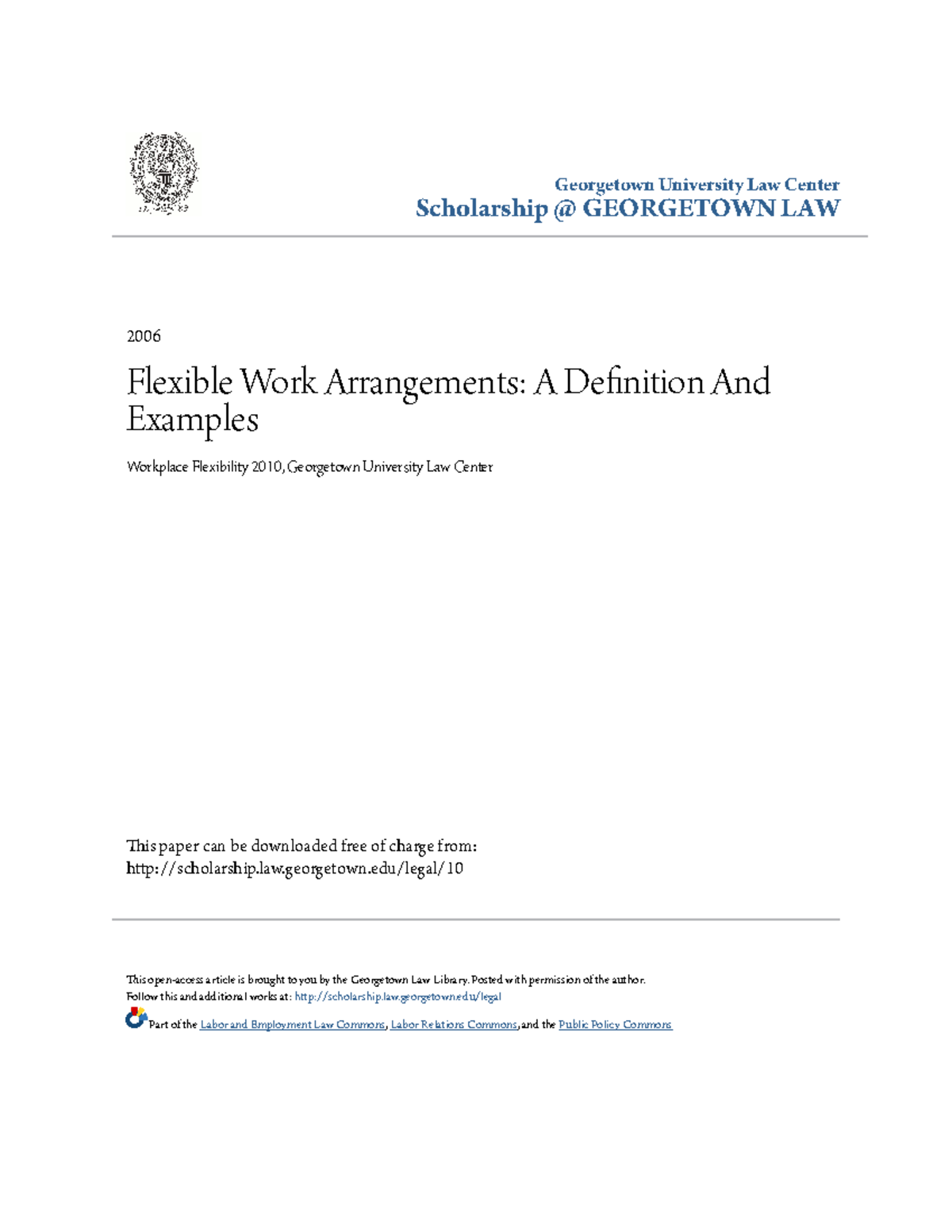 Flexible Work Arrangements A Definition And Examples - Georgetown ...