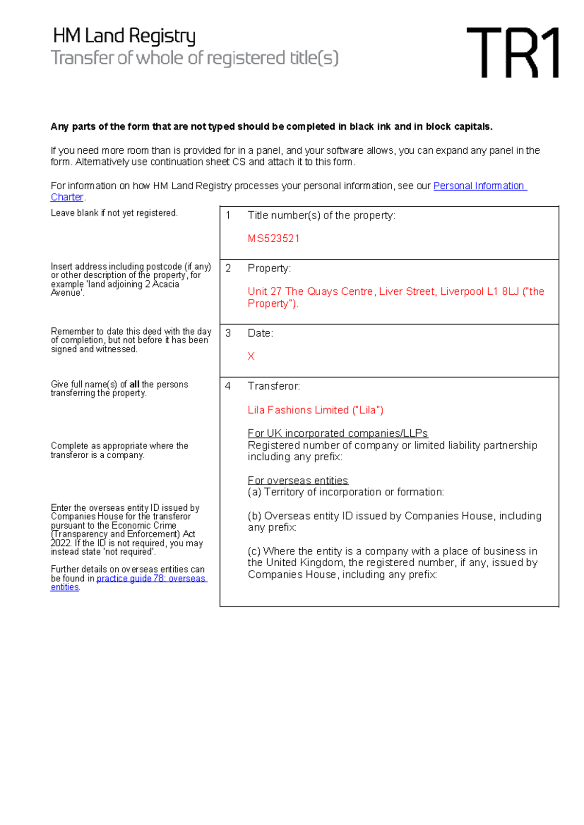 TR1 Form Completion Guidelines for Real Estate (CT-2) - Studocu