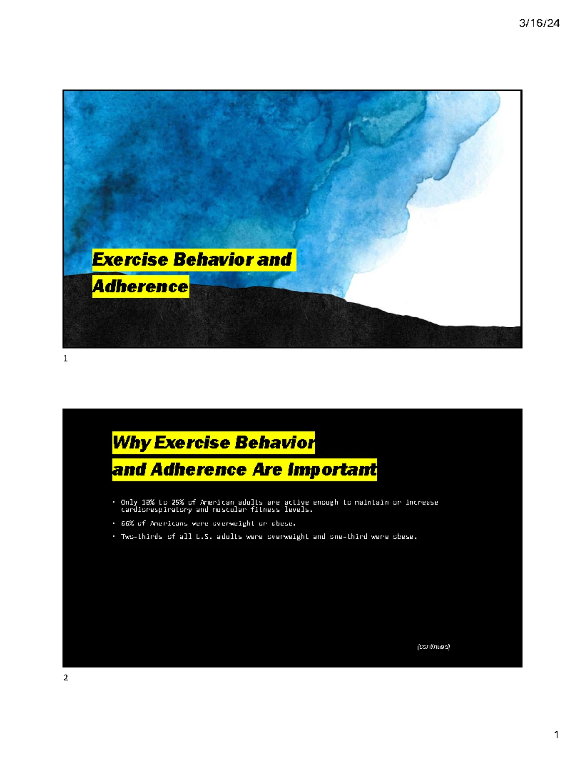 388 Slides Week 9 - kinesiology majors - Self-Perception 1 Feel good ...