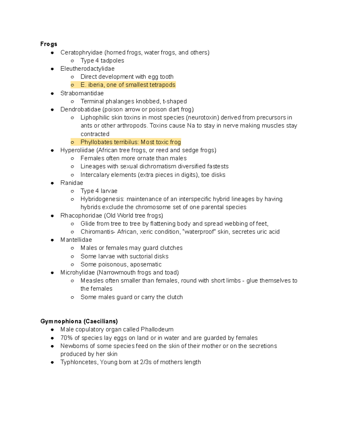 Herpetology Final Exam Notes: Frogs, Turtles & Lizards Overview - Studocu