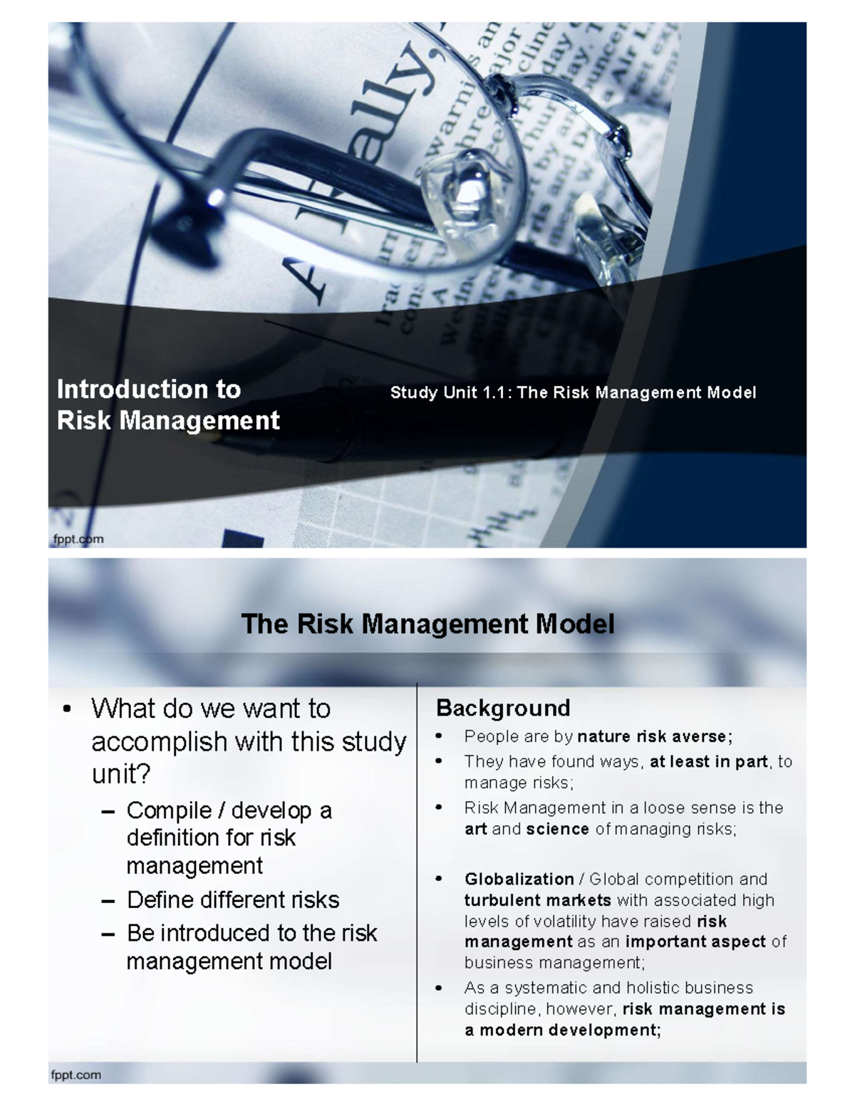 Risk Management Model: Comprehensive Approach to Assessing Risks ...