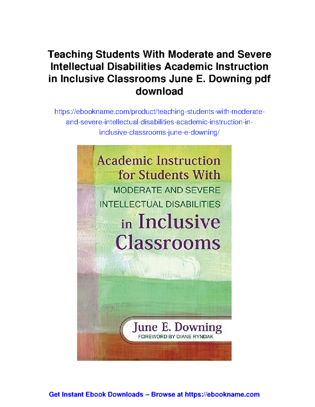 Academic Instruction for Students with Moderate & Severe Disabilities ...