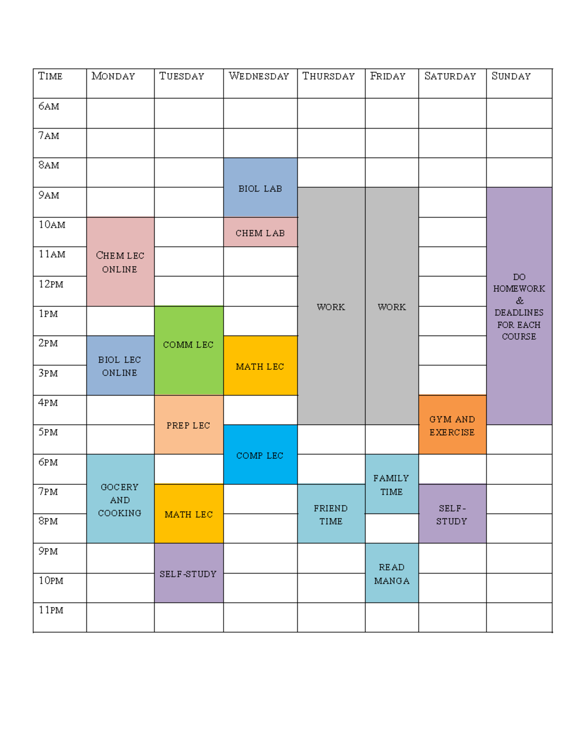A-Weekly-Schedule-1 final - TIME MONDAY TUESDAY WEDNESDAY THURSDAY ...