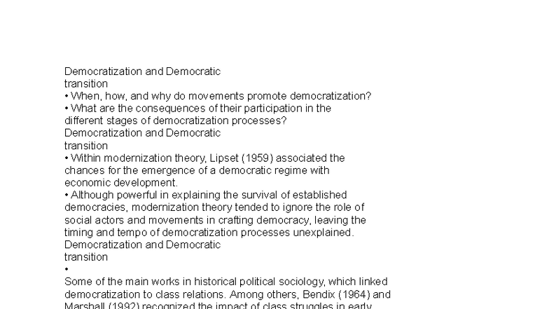Democracy and Regimes: Analyzing Democratization Processes and ...