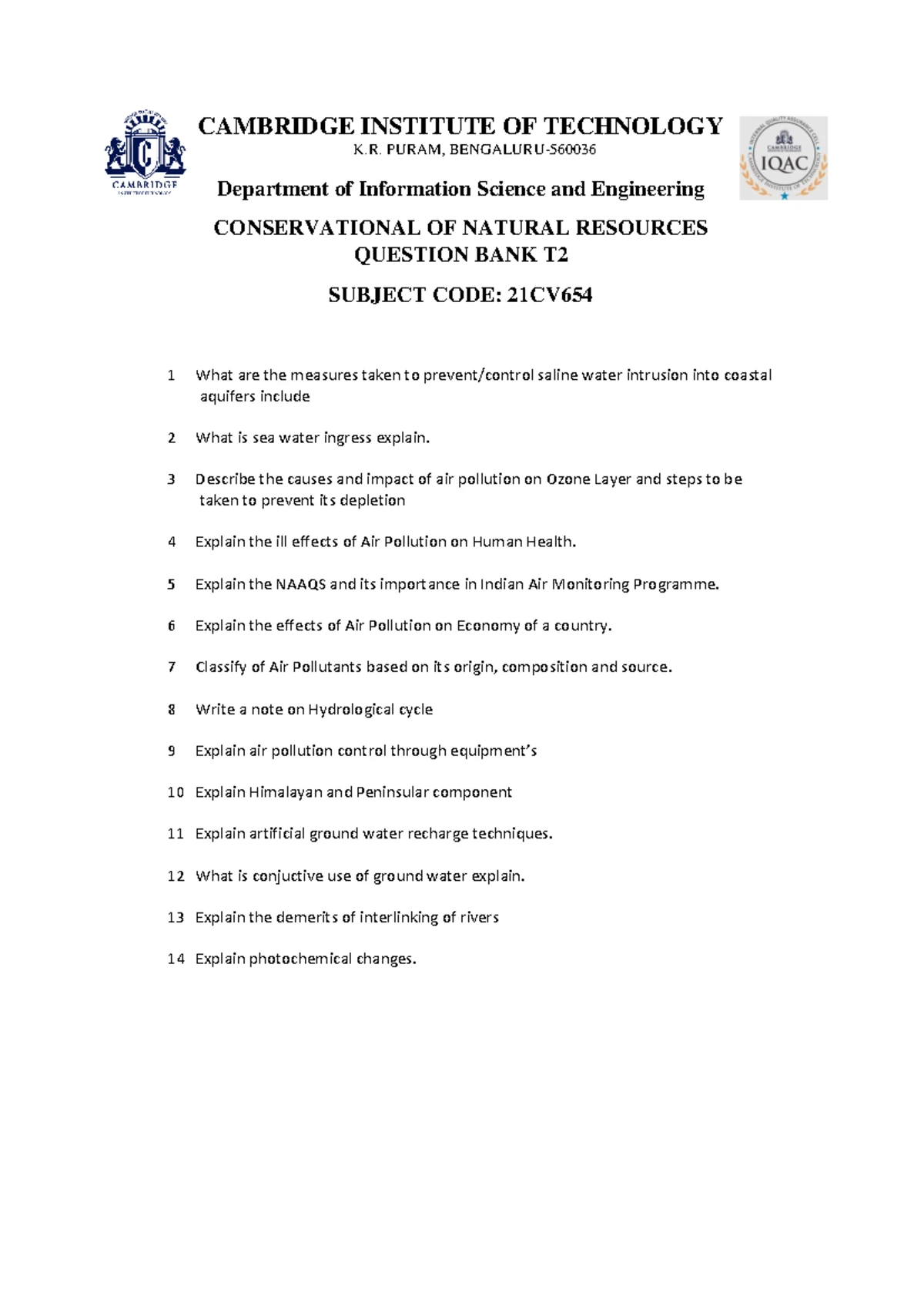 CNR Module 2: Comprehensive Notes on Water Resources - Studocu
