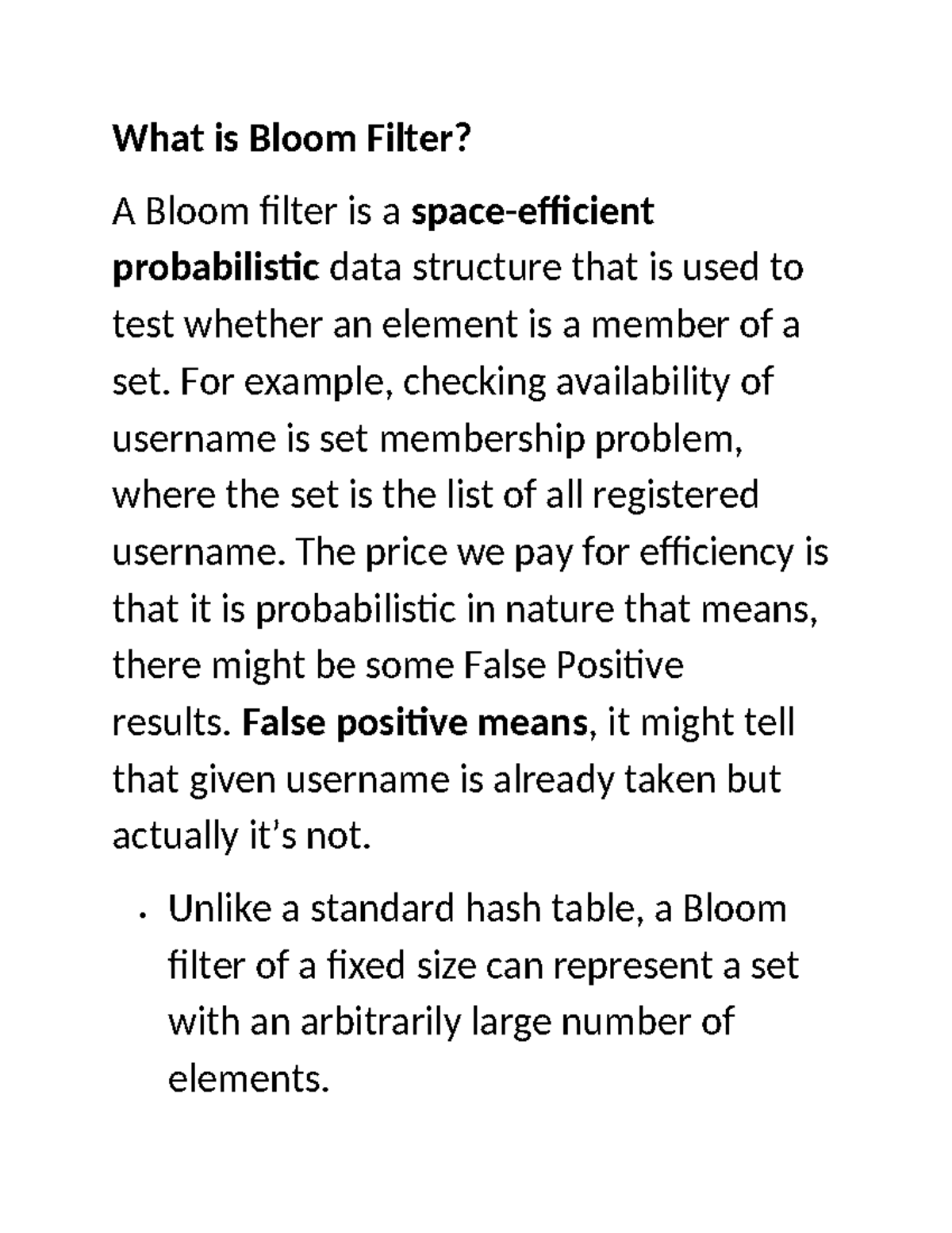 Bloom Filter: Understanding Probabilistic Data Structures - Studocu