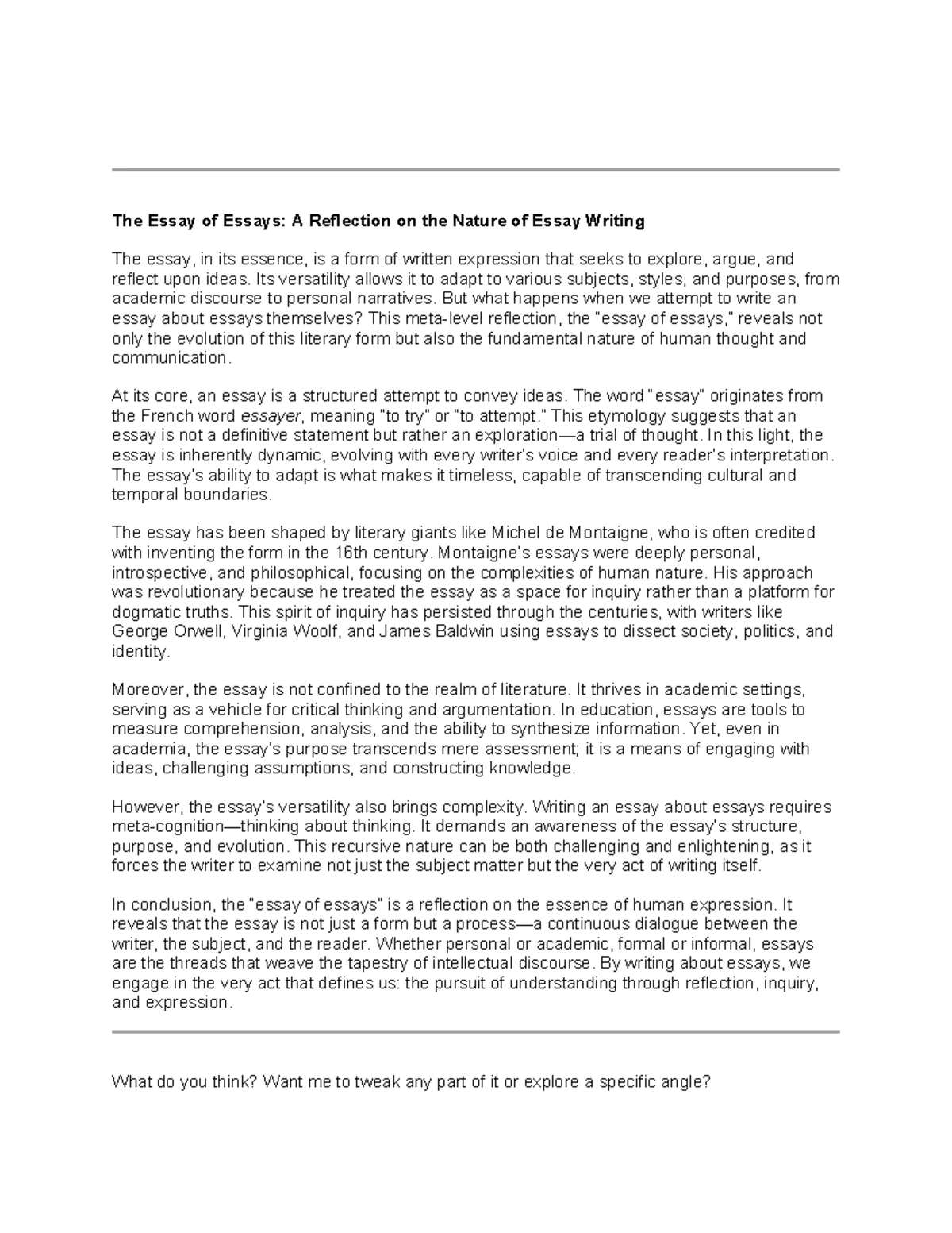 ENG101: The Essay - A Timeless Form of Expression and Inquiry - Studocu