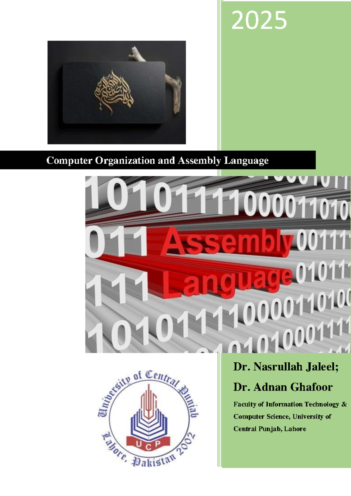 COAL LAB Manual Spring 2025 - 2025 Dr. Nasrullah Jaleel; Dr. Adnan ...