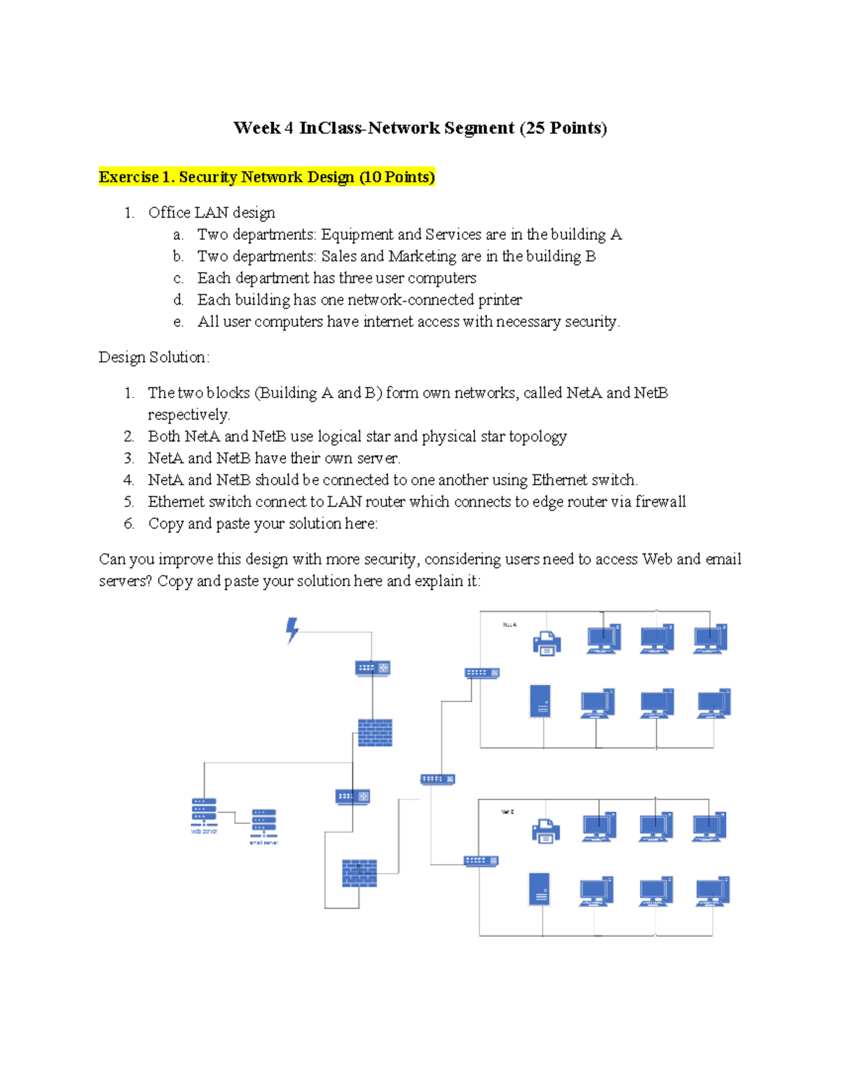 Week 4 In-Class Exercise: Network Design & Subnetting Analysis - Studocu