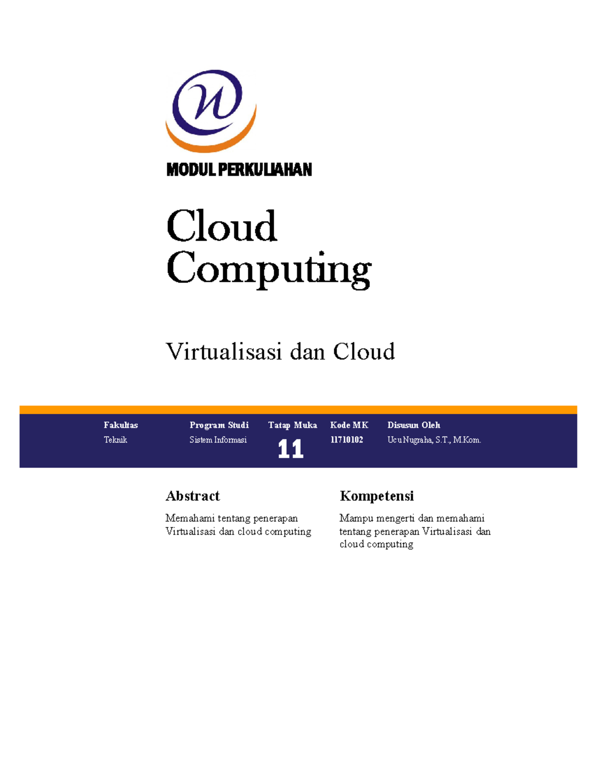 11. Pengenalan Virtualisasi dan Cloud Computing dalam Teknologi - Studocu