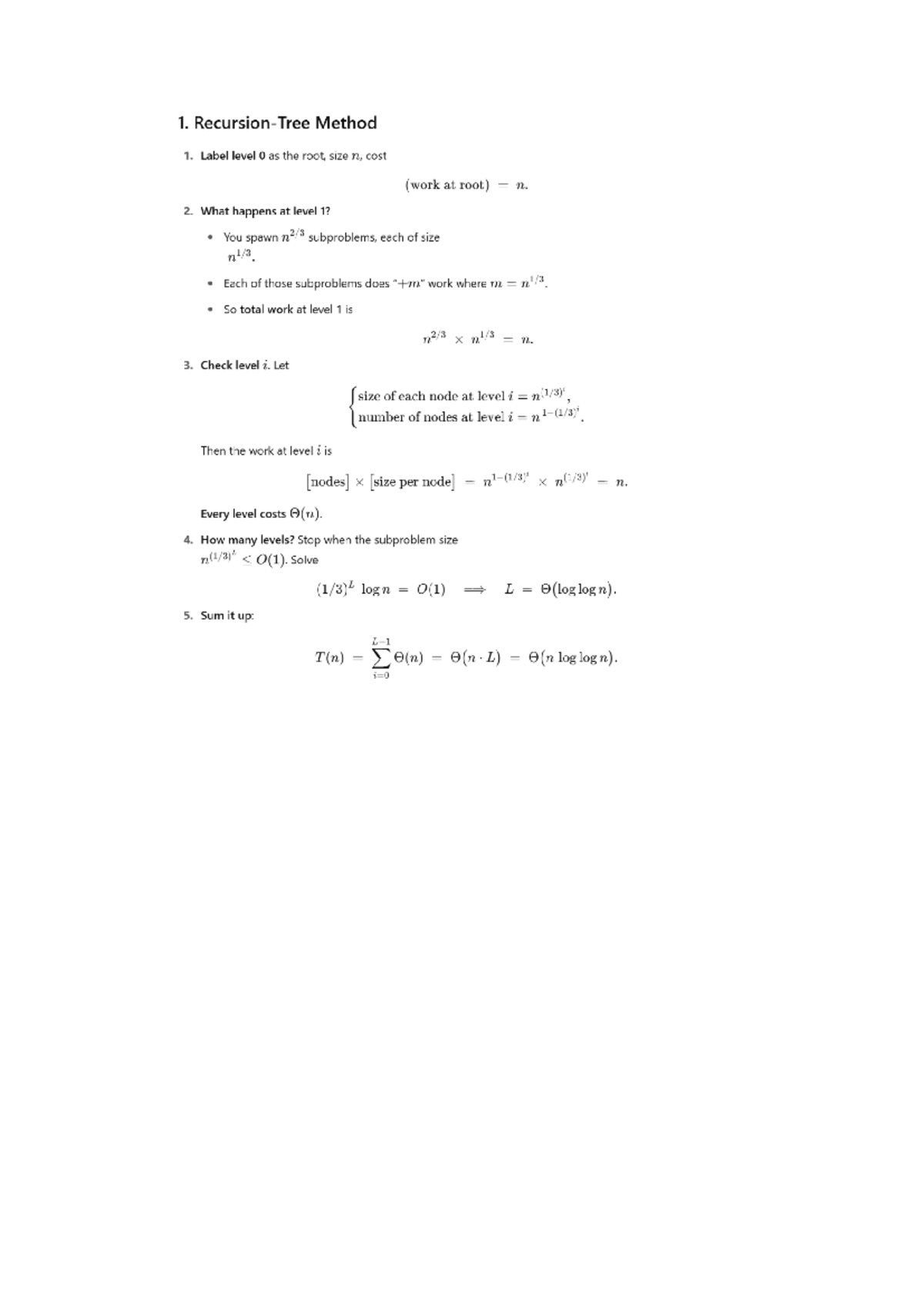 CS101: Analysis of Recursive Algorithms and Cost Functions - Studocu