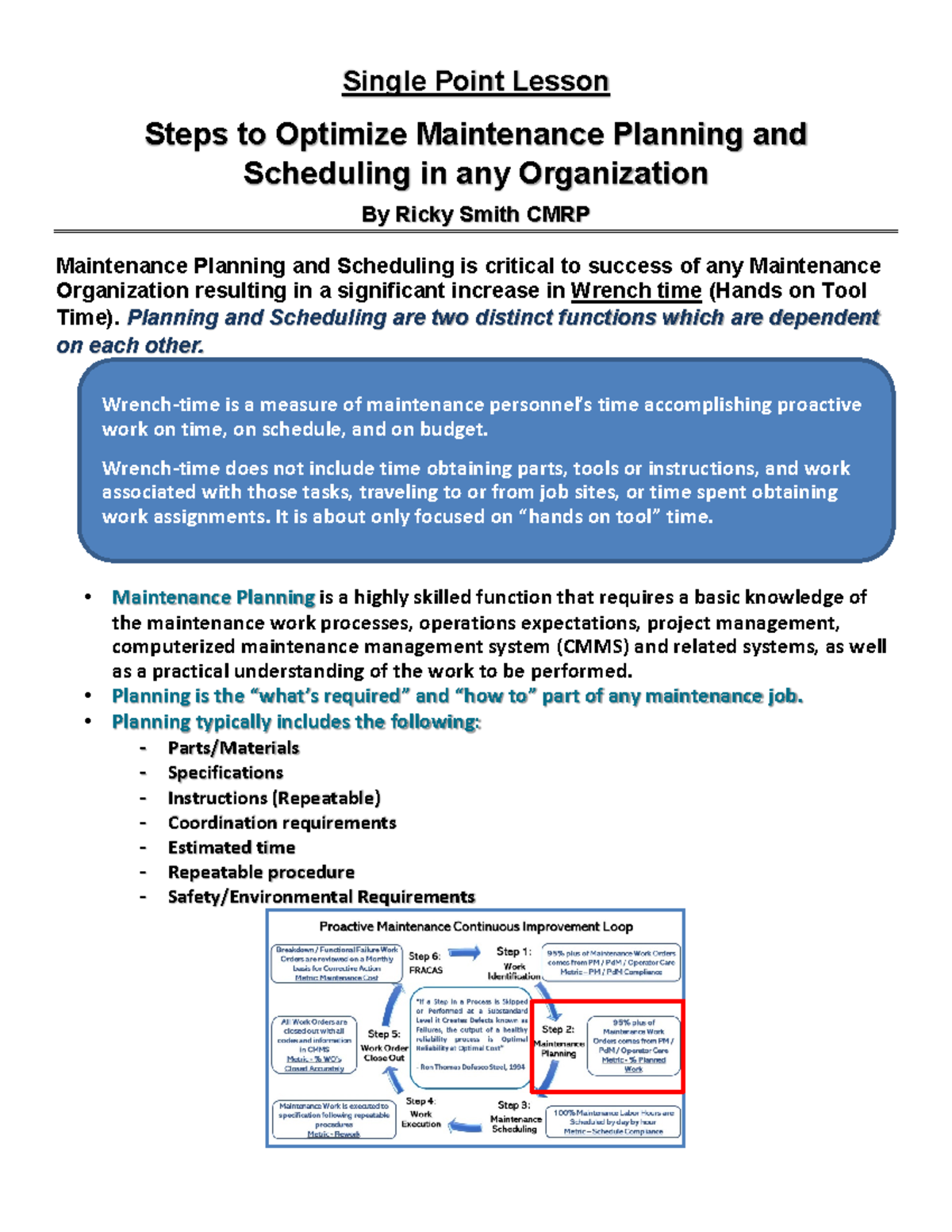 Optimizing Maintenance Planning & Scheduling Strategies - A Guide - Studocu