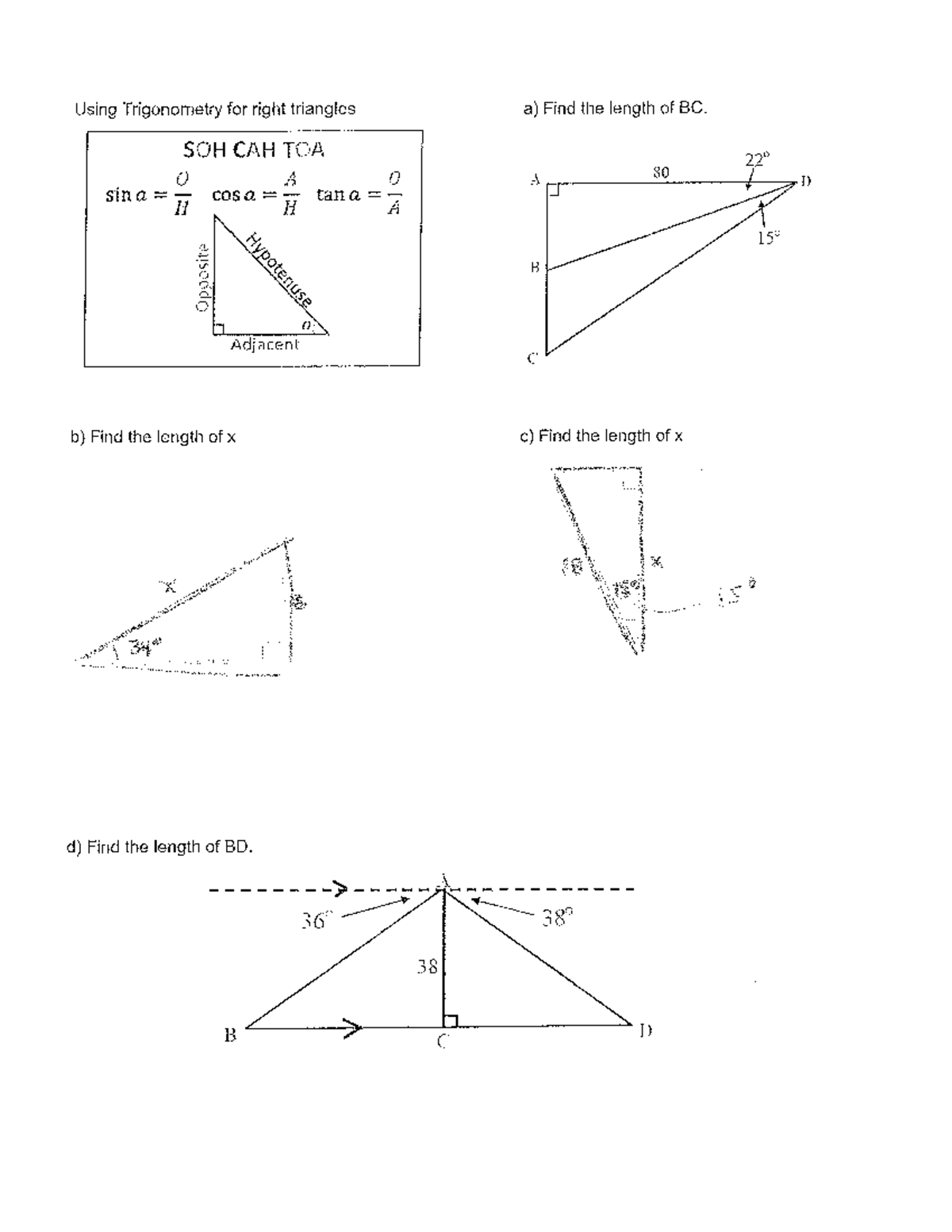 Geometry Trigonometry Review Exercises (Classwork/Practice) - Studocu