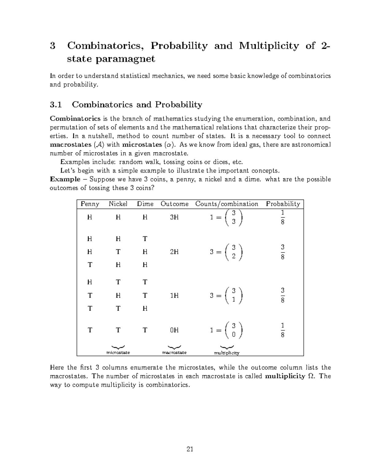 Combinatorics & Probability: Insights into Two-State Paramagnet Model ...