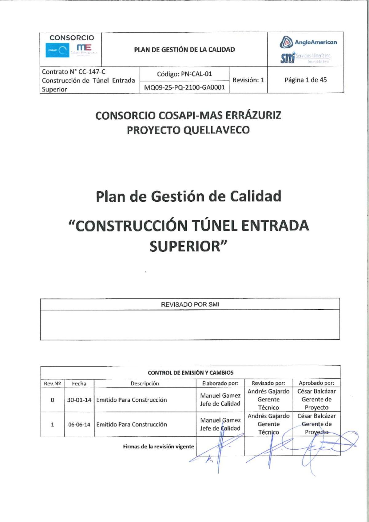 Resumen del Sistema de Gestión de Calidad - Cosapi - PN-CAL-01 - Document Preview