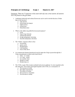 Principles of cell biology problem set 7: Cytoskeleton dynamics and ...