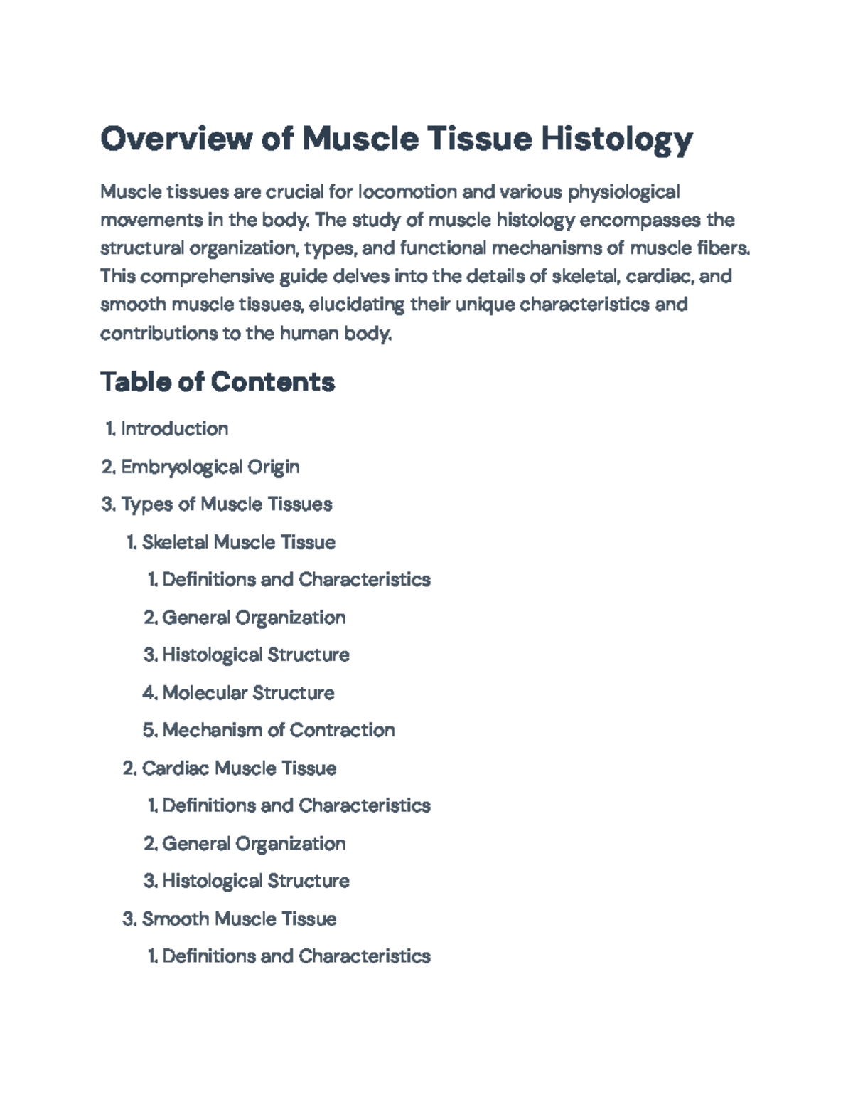 Muscle Tissue Histology Overview - Anatomy & Physiology Course - Studocu
