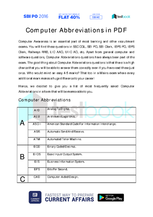 List of Common Computer Abbreviations - List of Important Computer ...