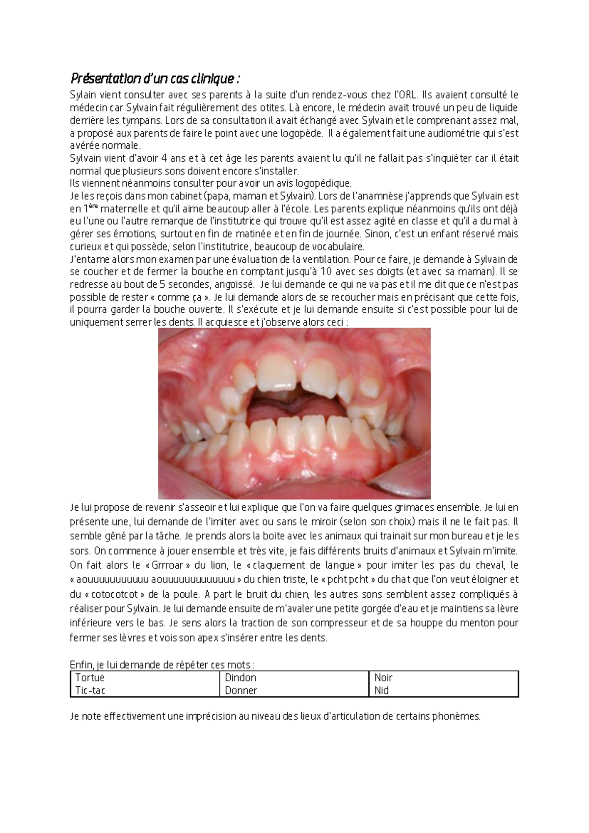 Exemple dexamen - Dfffff - Présentation d’un cas clinique : Sylain ...