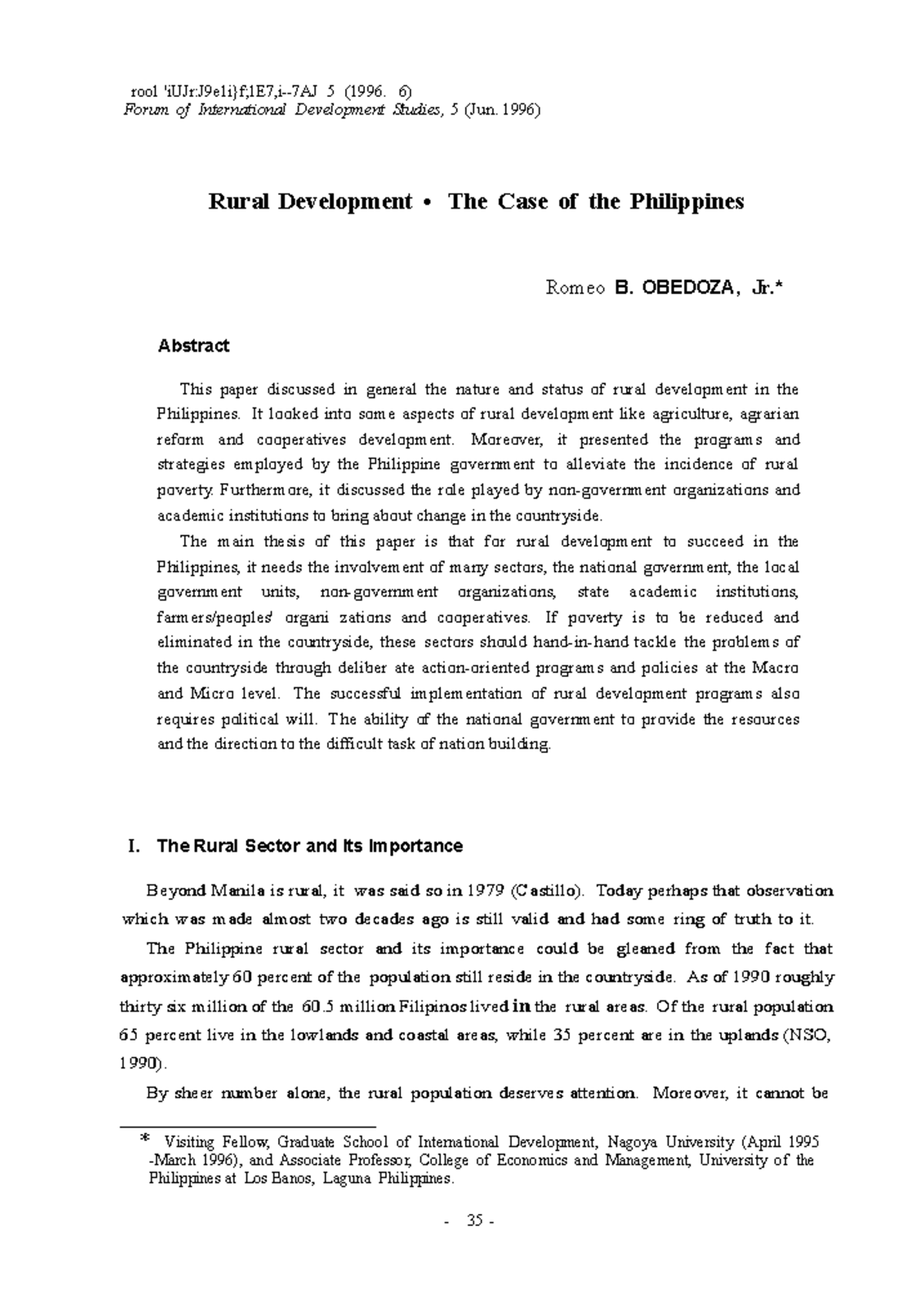 Rural Development in the Philippines: Strategies for Poverty ...