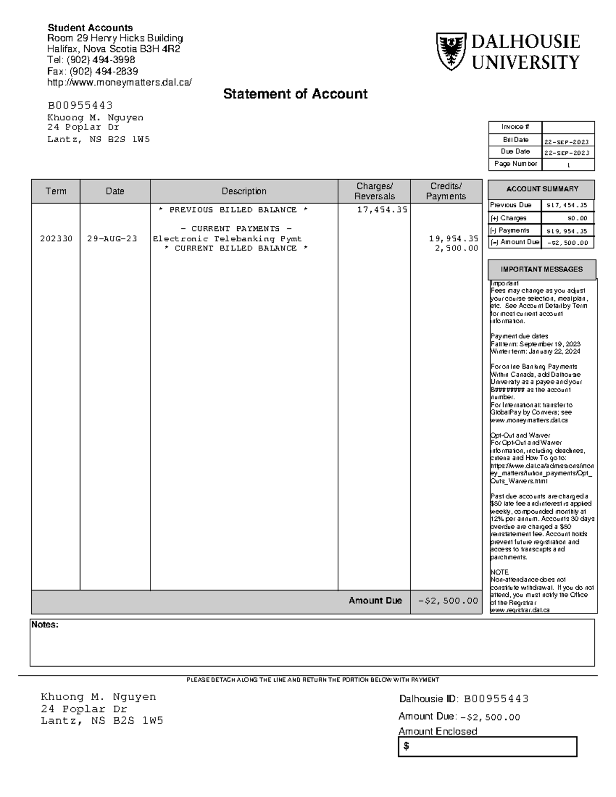 Midterm Lecture Notes on Student Account Statement (202330) - Studocu