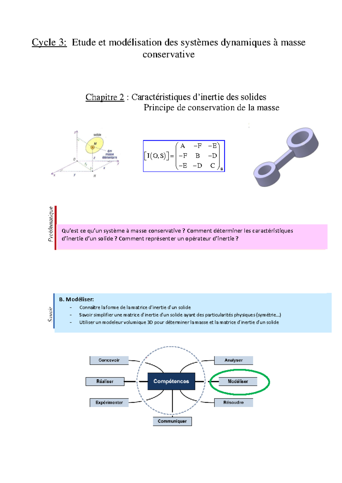 Inertie profs - ####### Cycle 3: Etude et modélisation des systèmes ...