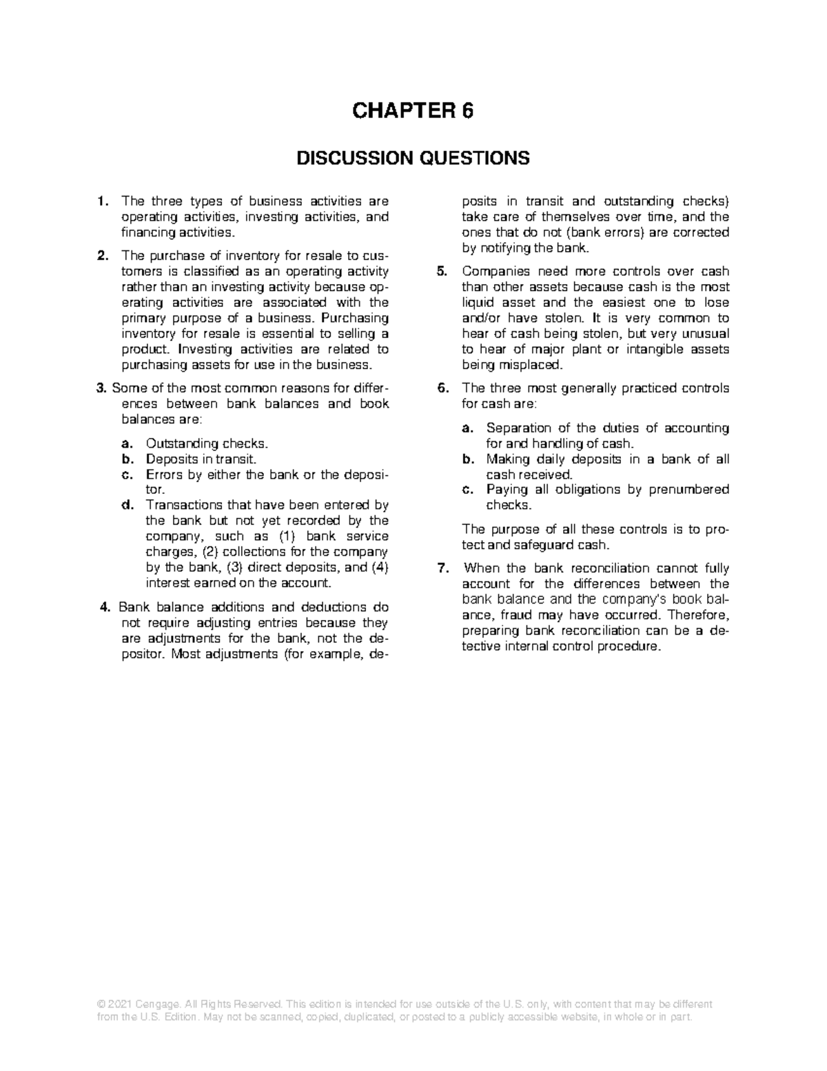 Chapter 6 - Answers to Practice Exercises on Business Activities and ...