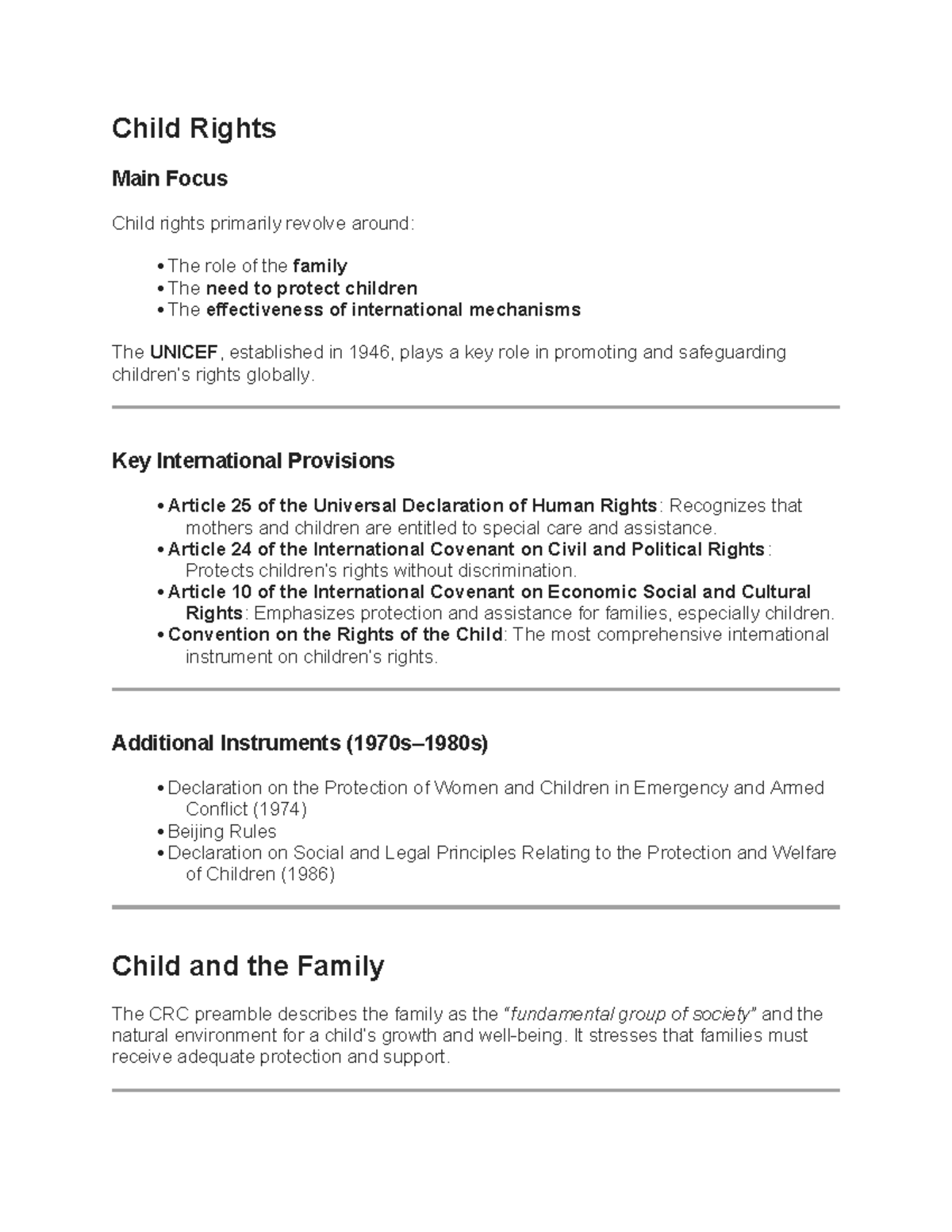 Child Rights Overview: Key Provisions and International Mechanisms ...