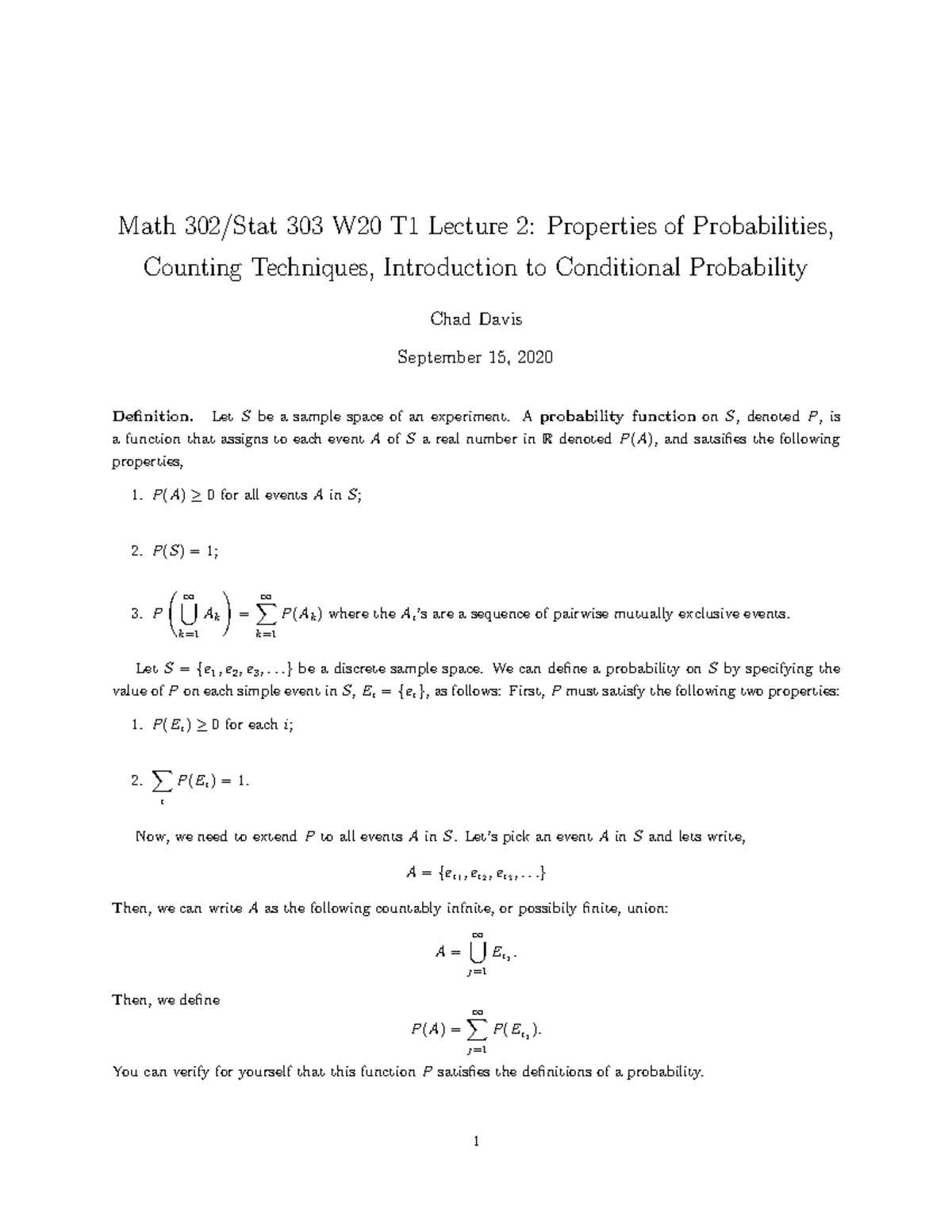 Math 302 W20 T1 Lecture 2 - Properties of Probability, Counting ...
