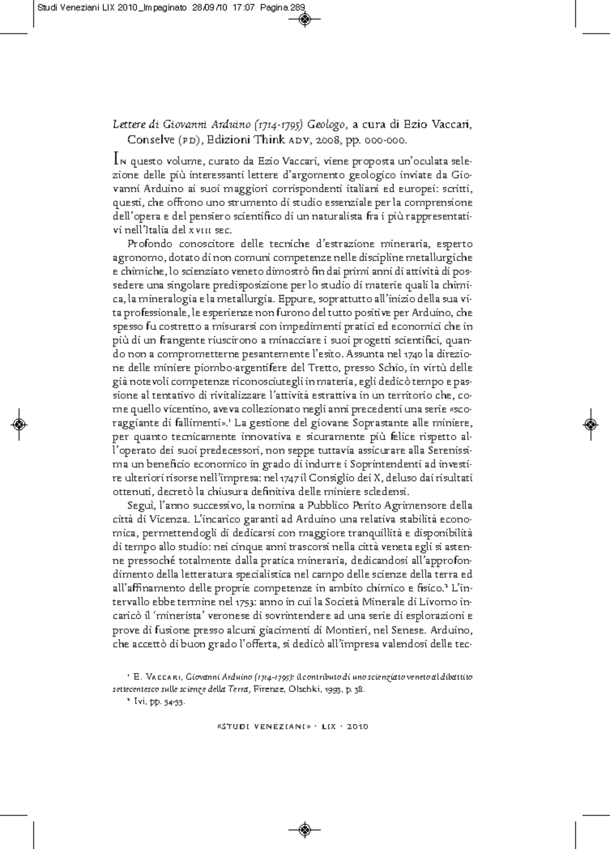 535105461 - Cours - Lettere di Giovanni Arduino ( - ) Geologo, a cura ...