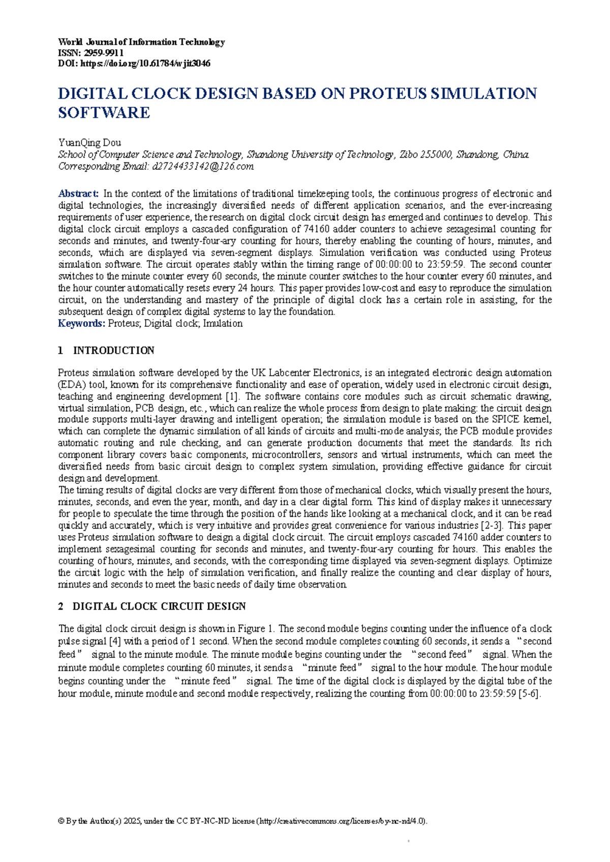 Digital Clock Design Using Proteus Simulation Software - CS101 Final ...