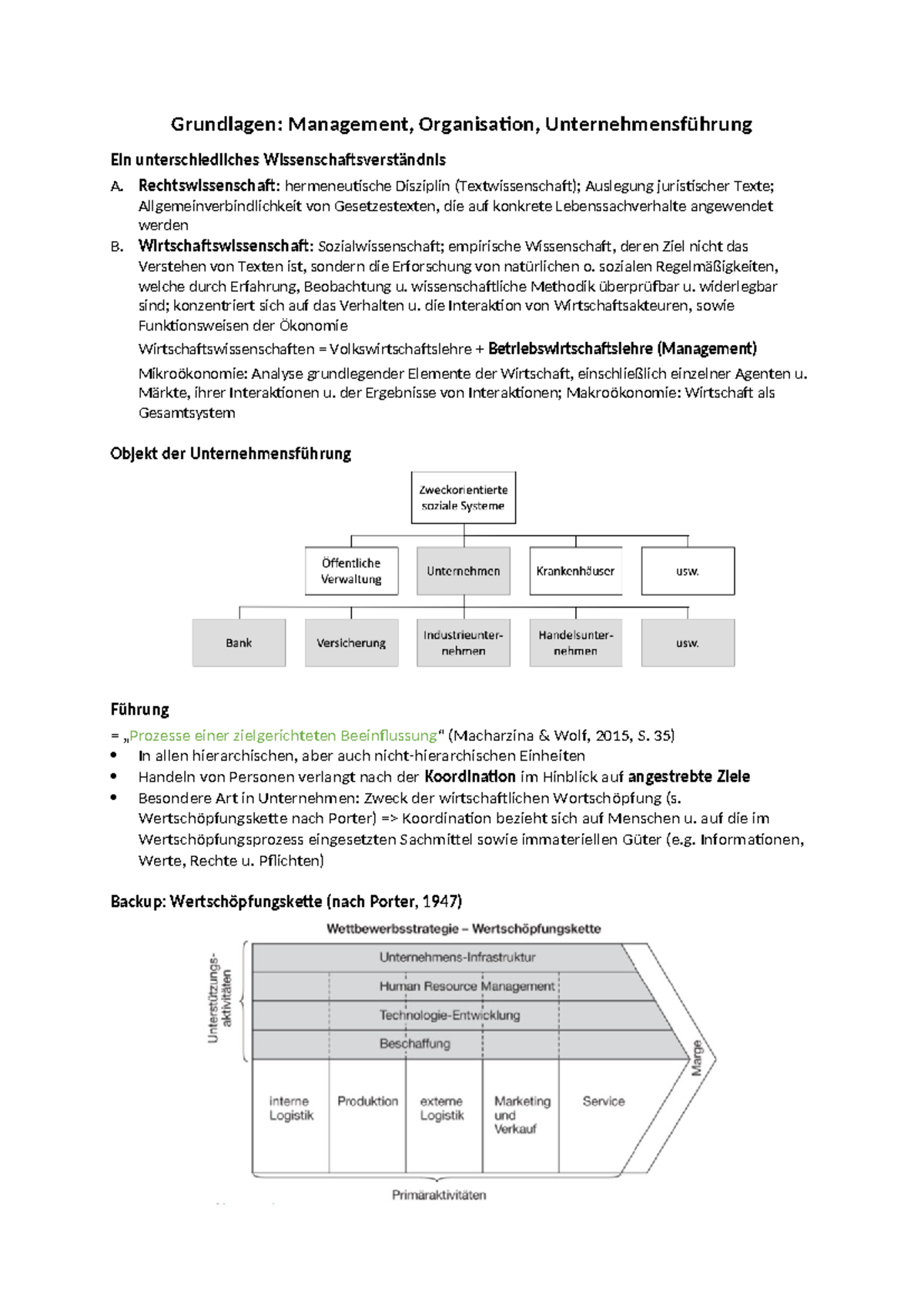 Grundlagen des Managements in der Unternehmensführung und Organisation ...