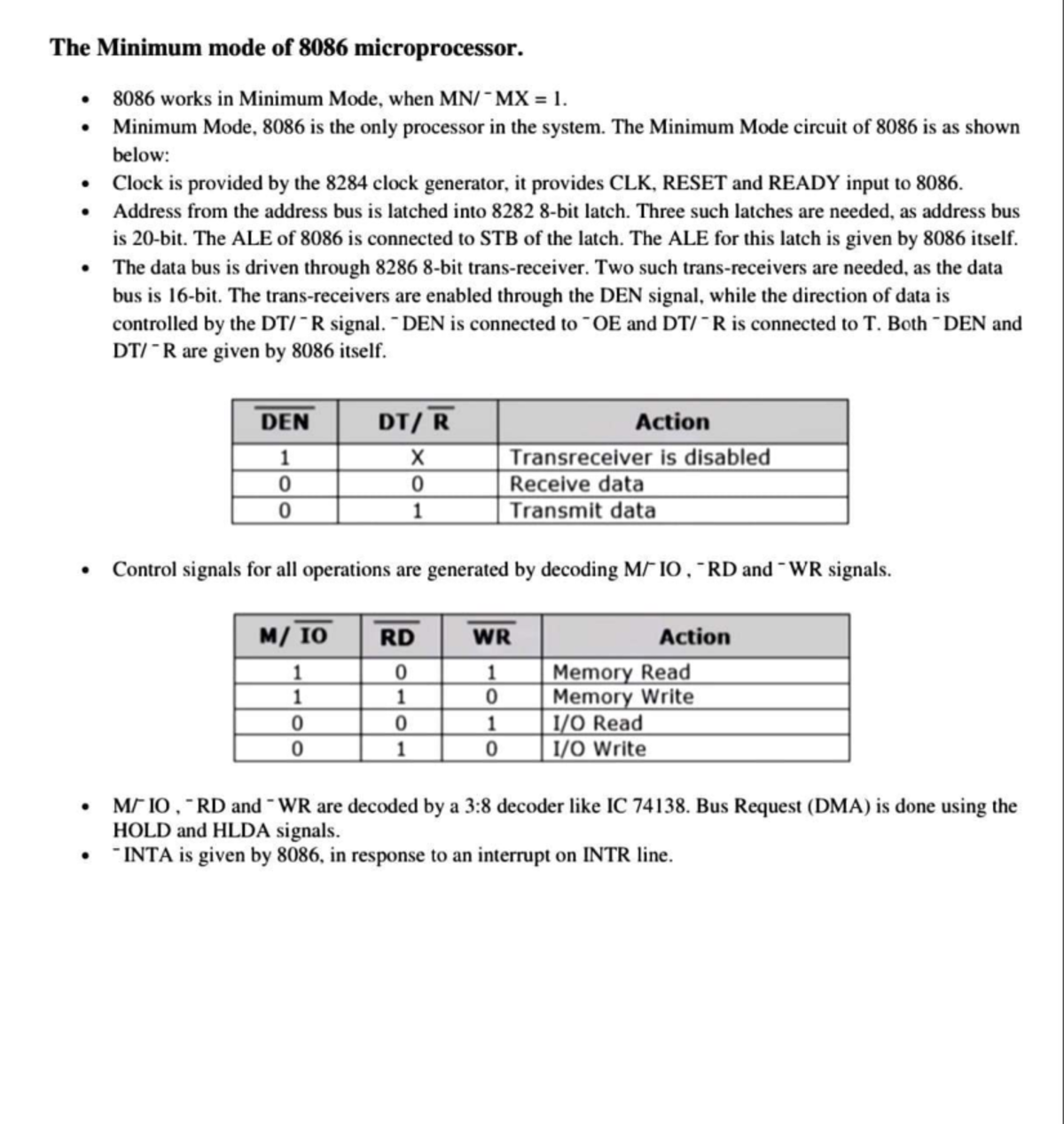 717-Minimum and Maximum Mode of 8086 Microprocessor - Studocu