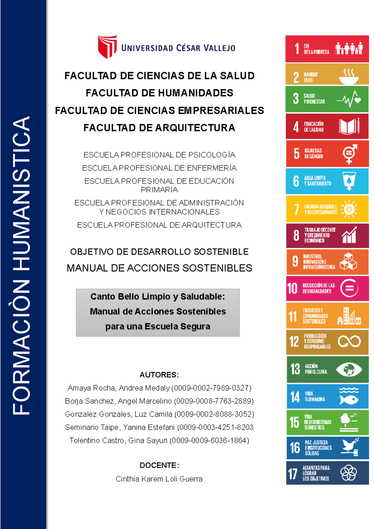 Manual de Acciones Sostenibles ODS para el Colegio N.º 119 - Studocu