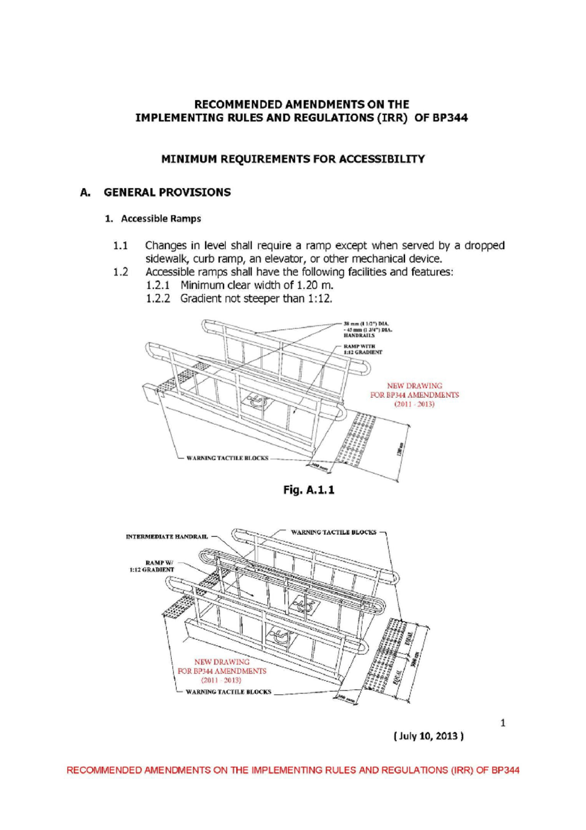BP344 - Recommended Amendments to Accessibility Regulations (IRR) - Studocu