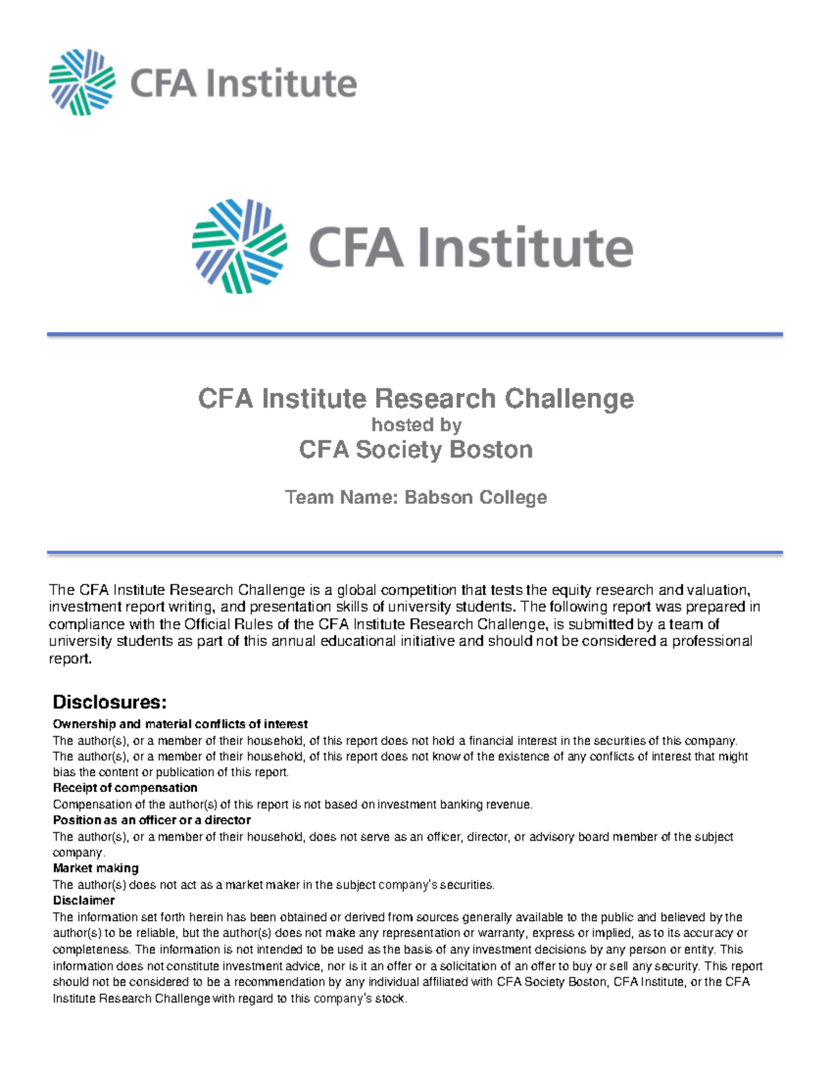CFA 2023: Equity Research Report on Wholesale Club Holdings, Inc. - Studocu