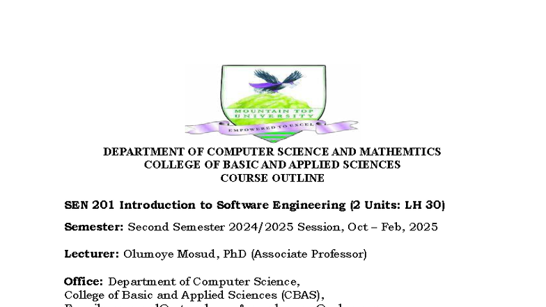 SEN 201: Software Engineering Course Notes (Chapters 1-3) - Studocu