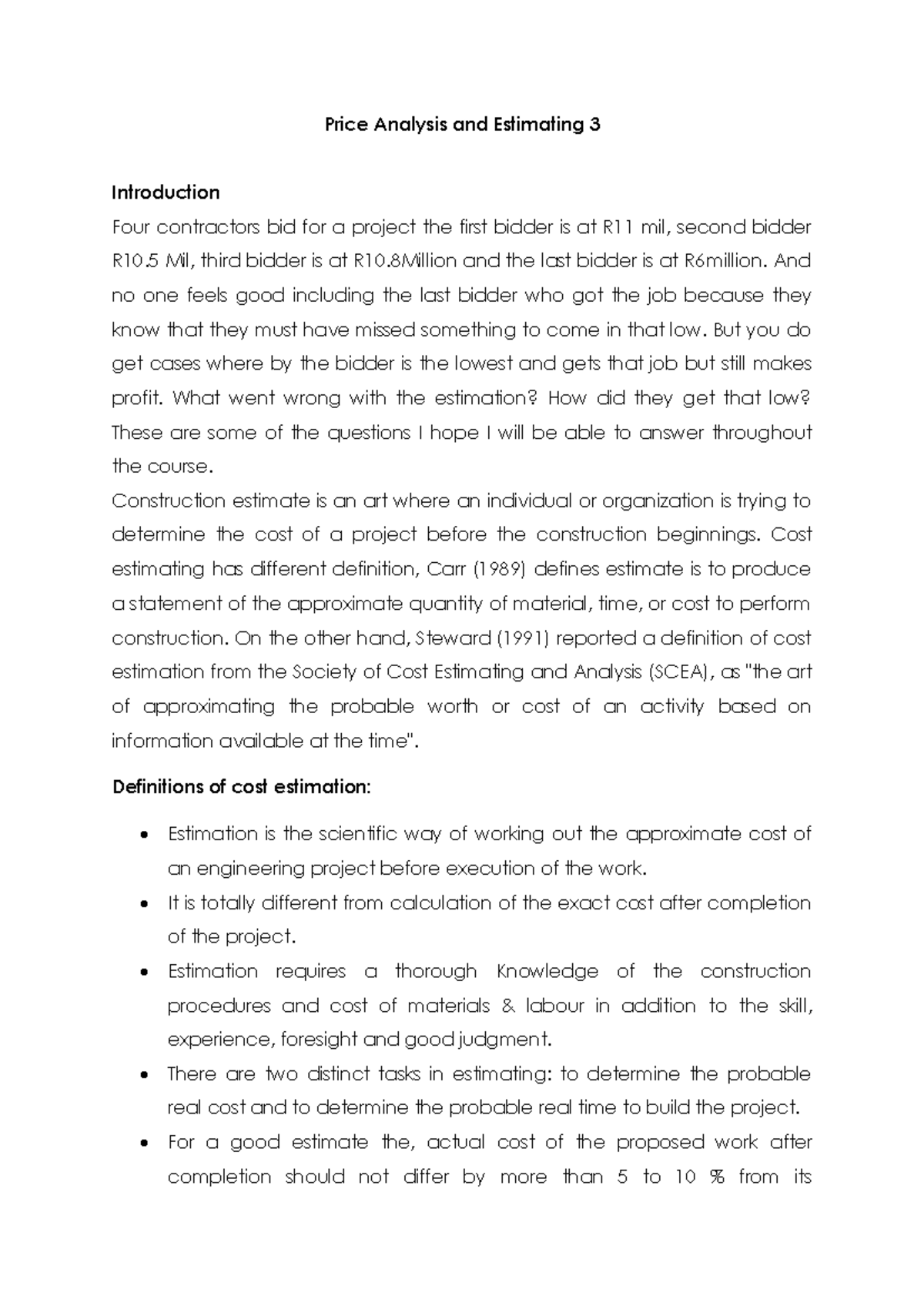 Chapter 1 - Price Analysis and Estimation Lecture Notes 3 - Studocu
