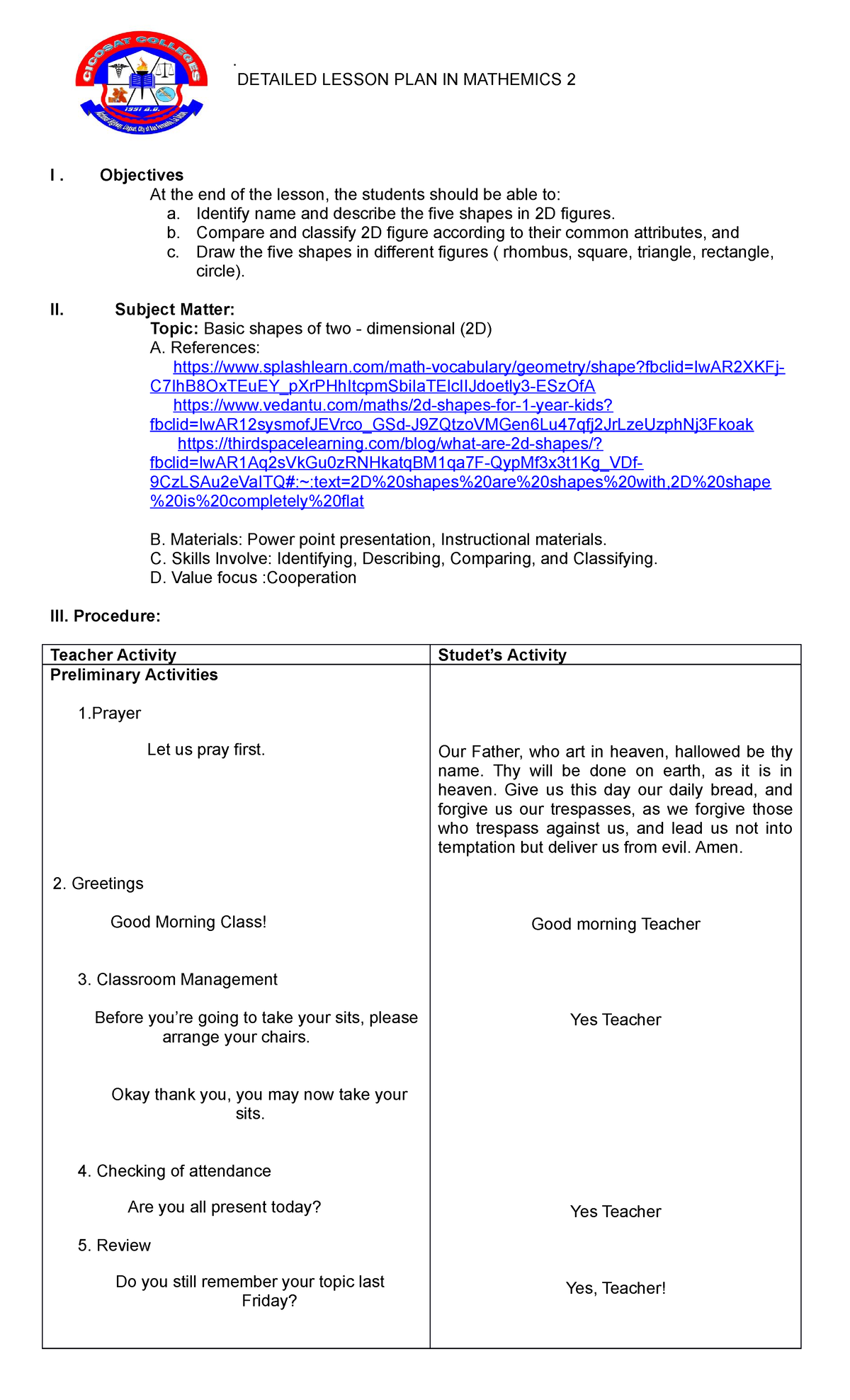 Detailed- Lesson-PLAN - Mathematics-Copy-Copy-Copy - . DETAILED LESSON ...