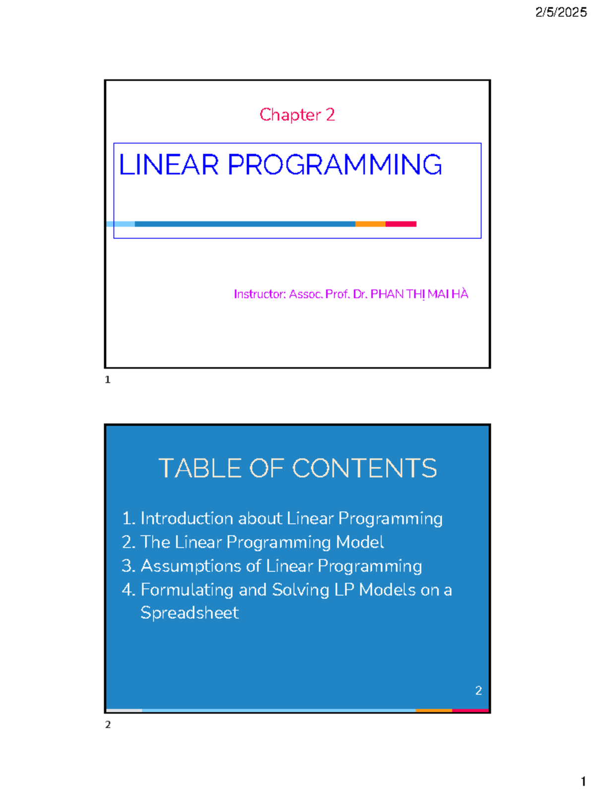 C2 Chapter 2: Linear Programming Concepts and Applications - Studocu