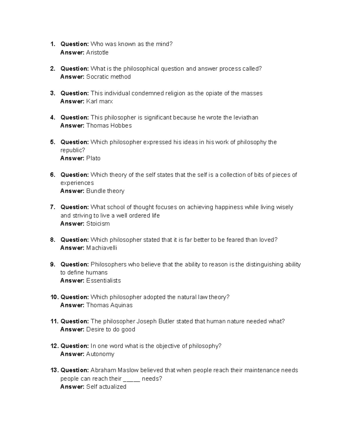P4P Final Exam Review: Key Philosophical Questions & Answers - Studocu