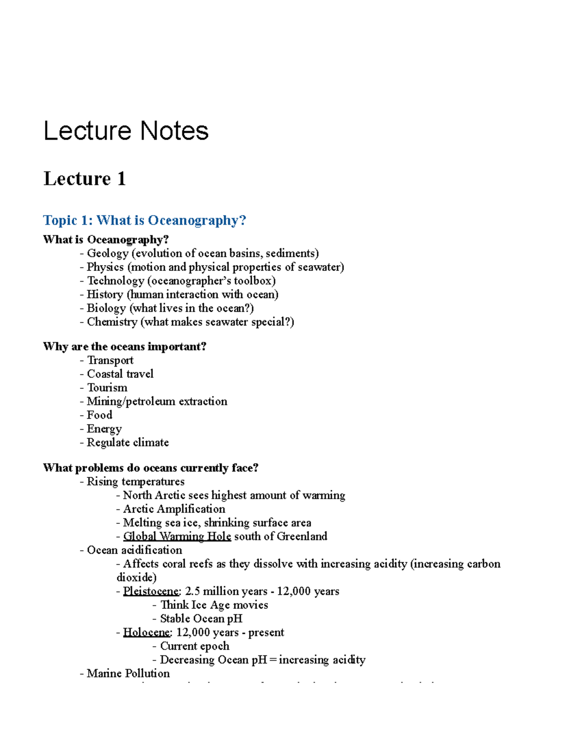 ERS312 Oceanography - Lecture Notes on Ocean Exploration and Issues ...