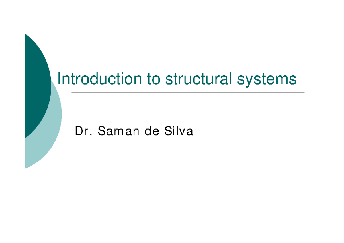 CIVE1163 Lecture Notes: Introduction to Structural Systems - Studocu