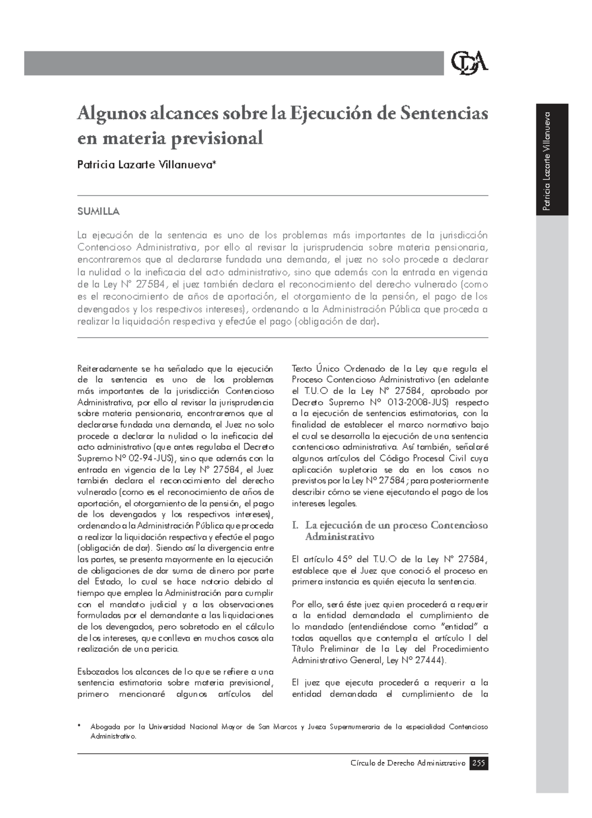 Alcances sobre la Ejecución de Sentencias en Materia Previsional - RDA ...