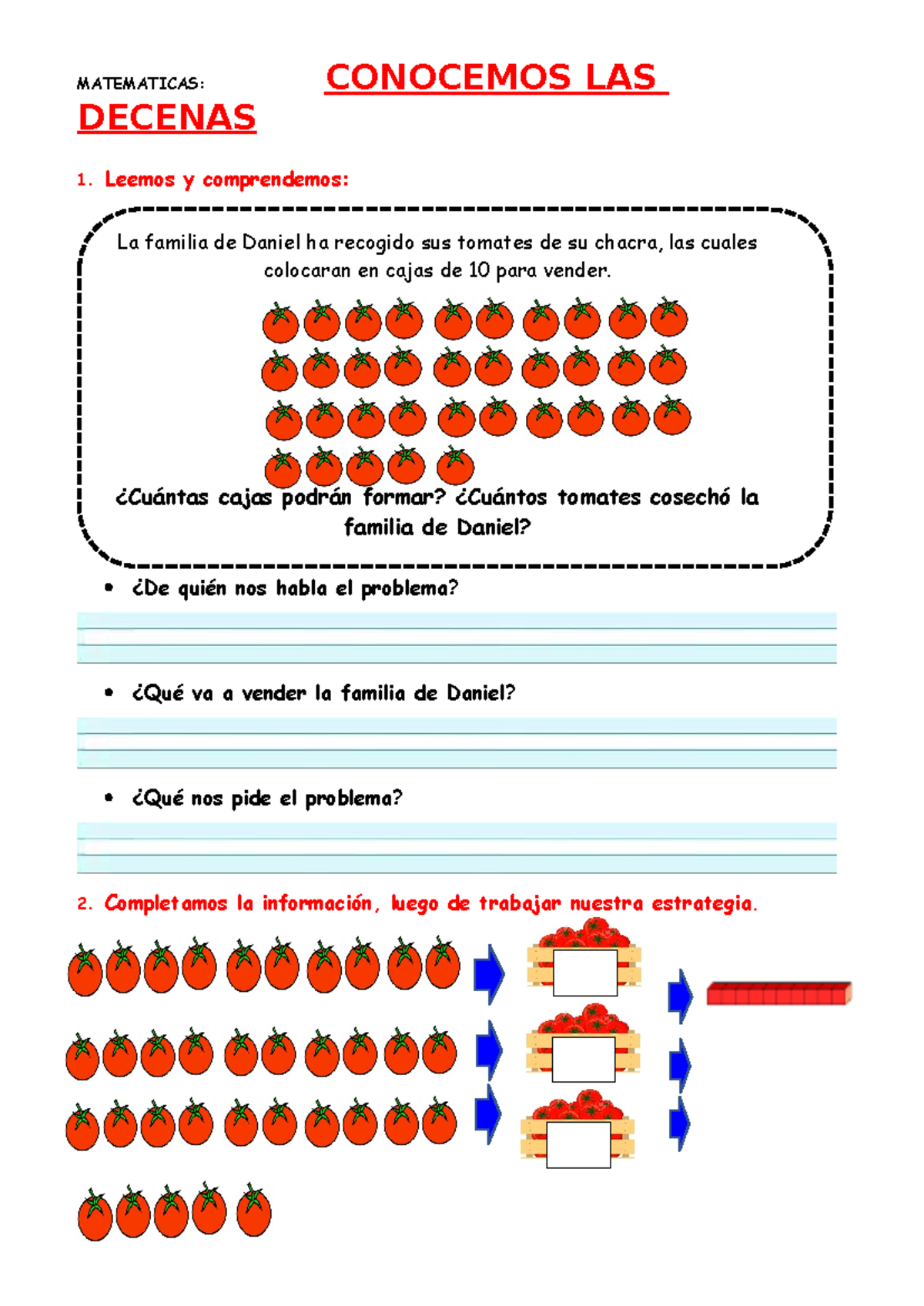 Ficha D4 MAT Actividades sobre la Decena y Valor Posicional - Studocu