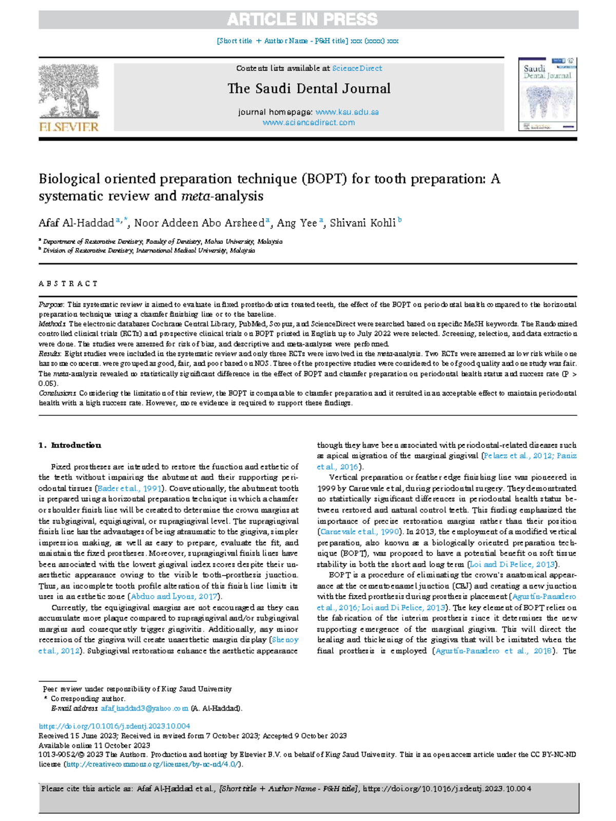 Biologically Oriented Preparation Technique (BOPT) for Tooth Prep: A ...