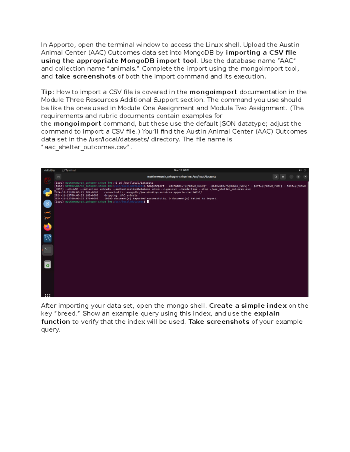 Wk3 Milestone Project: Importing AAC Outcomes to MongoDB - Studocu