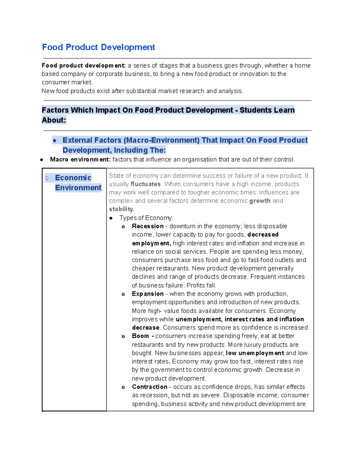 Food Product Development Study Notes - Food Product Development Food ...