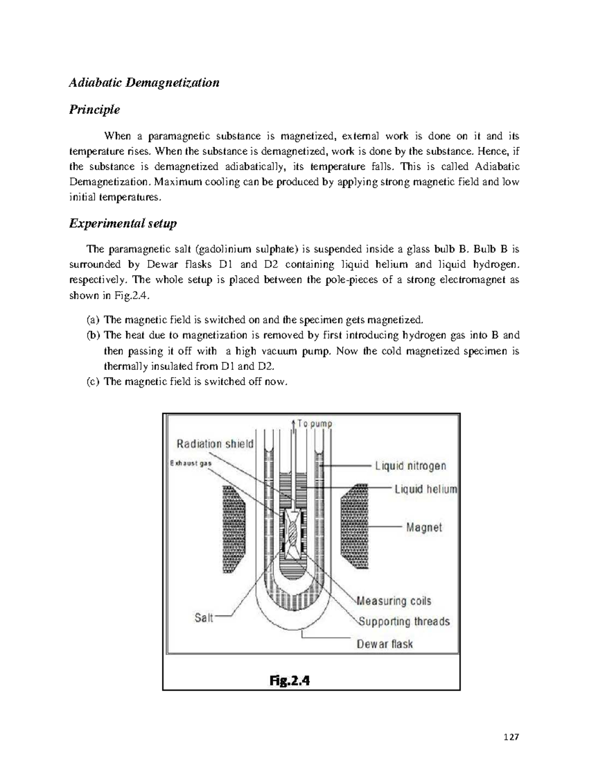 Adiabatic Demagnetization and Its Applications in Thermal Physics ...